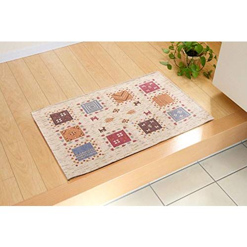 イケヒコ 玄関マット ギャベル ベージュ 約50×80cm ギャベ柄 洗える マット #2034230 | 