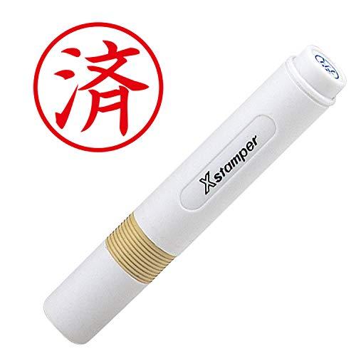 シャチハタ スタンプ 簿記スタンパー 済 印面6ミリ X-BKL0018 赤 | 