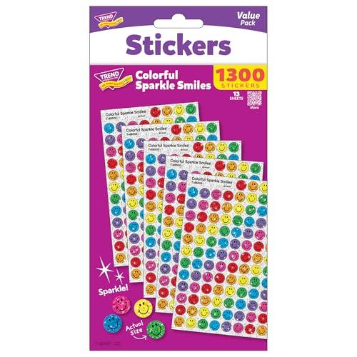 Trend Enterprises トレンド ごほうびシール キラキラ スマイル 1300片 | 