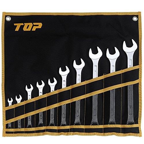 トップ工業 (TOP) コンビネーションレンチ 10丁組セット 8~24mm 12角 鍛造 収納袋付 スパナ CW-10000S 燕三条 日本製 | 