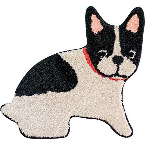 オカ(OKA) 洗えるラグマット ファンディット アニマル フレンチブル 約53cm×56cm | 