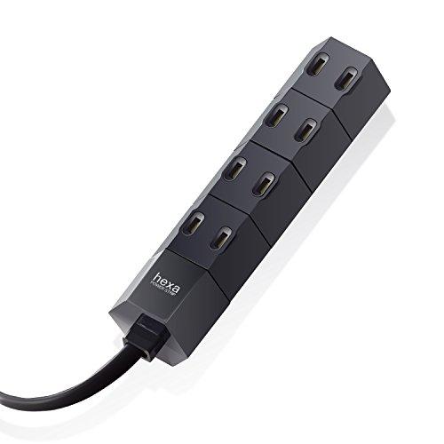エレコム 電源タップ 回転式 hexa コンパクト 4個口 1m ブラック T-HX7-2410BK | 
