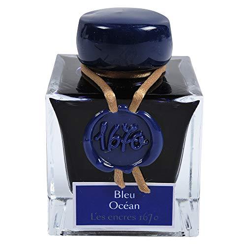 Herbin ジャック・エルバン アニバーサリーインク 1670 50ml金の微粒子入り万年筆/つけペン用 オーシャン ブルー hbj15018 | 