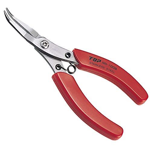 トップ工業 (TOP) ニードルノーズベントプライヤ 先端1.2mm ギザ有 先端60°ベント仕様 バネ付 ステンレス リードペンチ NN-10 | 