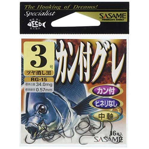 ささめ針(SASAME) RG-15 カン付グレ ツヤケシ黒 6号 | 