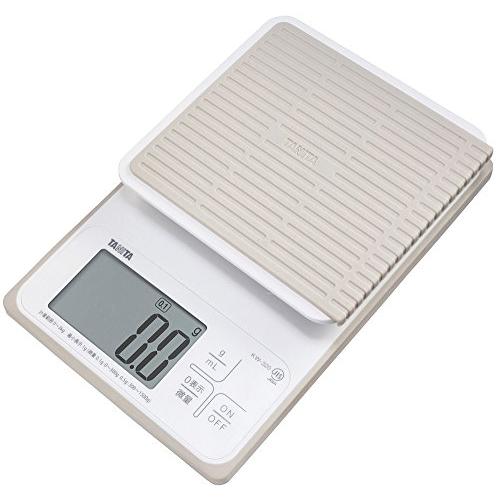タニタ クッキングスケール キッチン はかり 料理 防水 デジタル 3kg 0.1g単位 KW-320 WH 洗えるキッチンスケール | 
