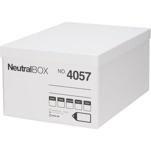 キングジム(Kingjim) 収納ボックス 収納箱 ニュートラルボックス L 白 4057シロ | 