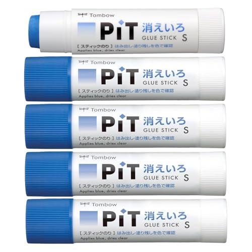 トンボ鉛筆 スティックのり 消えいろPiT Sサイズ (塗り色が消える) (10g) 5本 HCA-513 | 