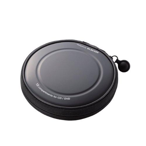 エレコム DVD CDケース セミハード ファスナー付 12枚収納 ブラック CCD-H12BK | 