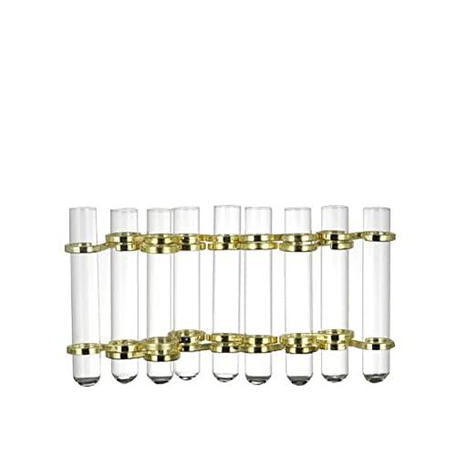 ダルトン(Dulton) リンクチューブ ベース ゴールド 試験管 ガラス 花瓶 フラワー 高さ150mm 幅65~310mm 奥行35mm C | 