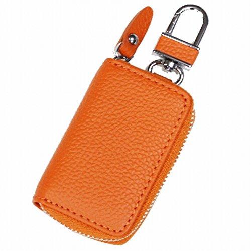 スマートキーケースオレンジ本格牛革レザーキーケース | 