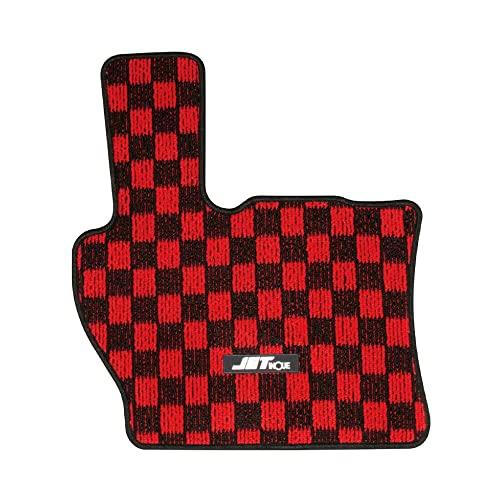 ジェットイノウエ(JET INOUE) フロアマット チェック柄 UDクオン レッド/黒 R 523294 | 