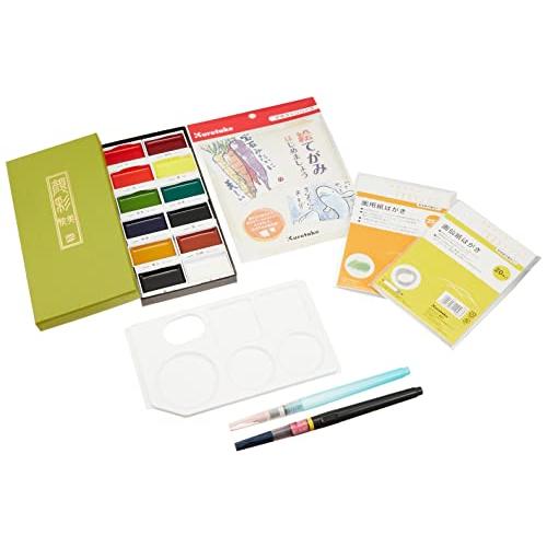 呉竹(Kuretake) 顔彩 絵手紙 顔彩耽美 絵てがみセット 桃色 MC22-4 | 