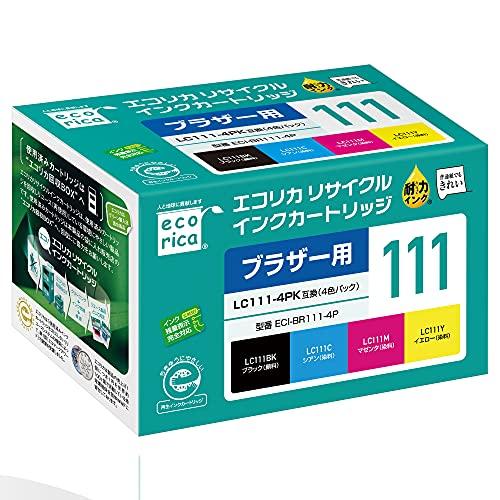 エコリカ ブラザー LC111-4PK対応リサイクルインク 4色パック ECI-BR111-4P 残量表示対応 | 