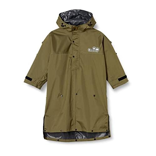 ピラルク レインポンチョ 撥水 防水 ハイポンチョ キッズ オリーブ Free | 