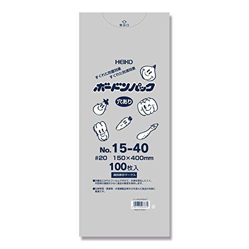 シモジマ ヘイコー ボードンパック 0.02mm No.15-40 穴あり 100枚入 幅15x高40cm | 