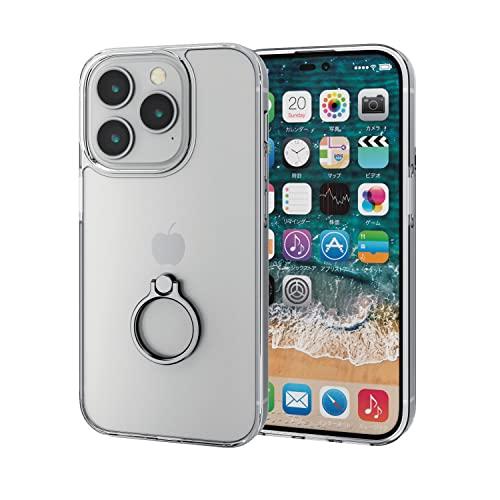 エレコム iPhone 14 Pro ケース カバー リング付き 耐衝撃 衝撃吸収 落下防止 エアクッションで衝撃吸収 クリア PM-A22CH | 