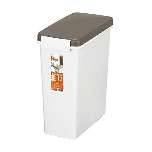 新輝合成 トンボ デオキープ ゴミ箱 11.5リットル 消臭 フタ付き 中バケツ パッキン付 ホワイト 12型 幅17×奥行34×高さ38cm | 