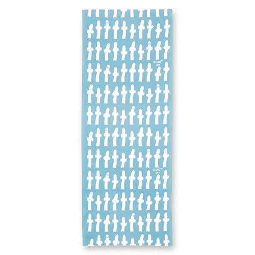 ミヤモトタオル(Miyamoto-towel) ムーミン リバーシブル手ぬぐい ニョロニョロ ブルー×グレー 約33×90cm 日本製 5104 | 