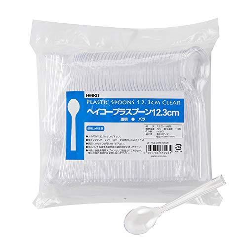 シモジマ ヘイコー スプーン プラスチック 透明 12.3cm バラ 100本 004513006 | 