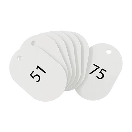 オープン工業 番号札 大 白 25枚 51-75番 セット BF-52-WH | 