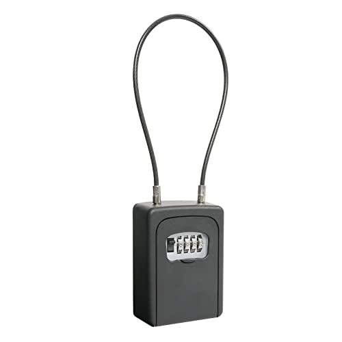 カール事務器(CARL) キーボックス 鍵収納ボックス 鍵セキュリティ 4桁ダイヤル錠 ワイヤータイプ 長さ40cm ブラック 日本メーカー C | 