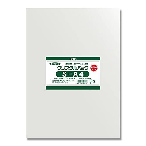 シモジマ ヘイコー 透明 OPP袋 クリスタルパック A4 厚口 100枚 04S-A4 厚0.04×幅225×高310mm 006768500 | 