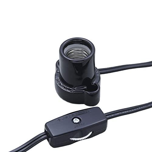 エルパ (ELPA) コード付ソケット 電球 125V 3A E17 約1.5m KP-M1715H(BK) | 