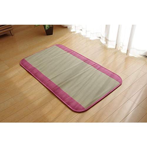イケヒコ い草 ラグ マット ごろ寝 さわやか ベビー キッズ 約70?120cm ピンク ジュニア用 日本製 #7514359 | 