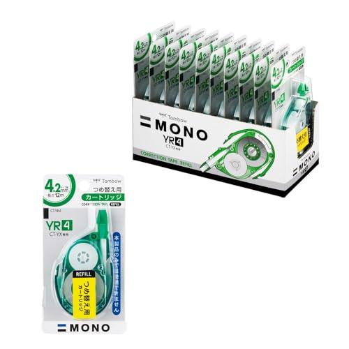 トンボ鉛筆 修正テープ MONO モノYX用カートリッジ 4.2mm (CT-YX4 用つめ替え) 10個 CT-YR4-10P | 