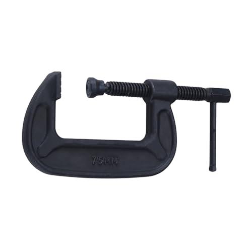 高儀 鍛造C型クランプ ブラック 75mm 工具 溶接 穴開け 接着 作業 レンチ スパナ 強力締め付け たかぎ | 