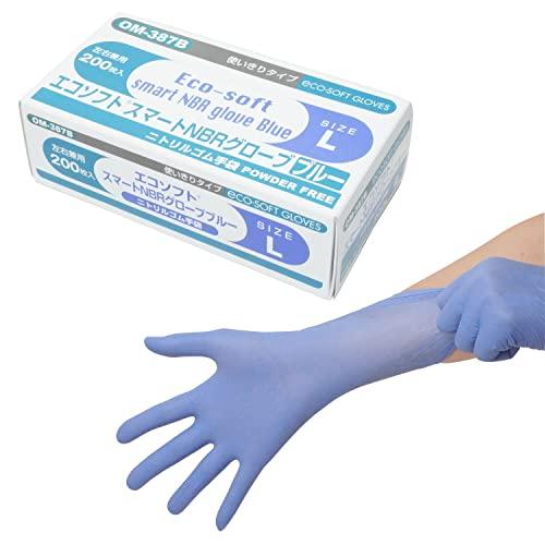 オカモト エコソフトニトリルブルーL 200枚入 OM-387BL | 