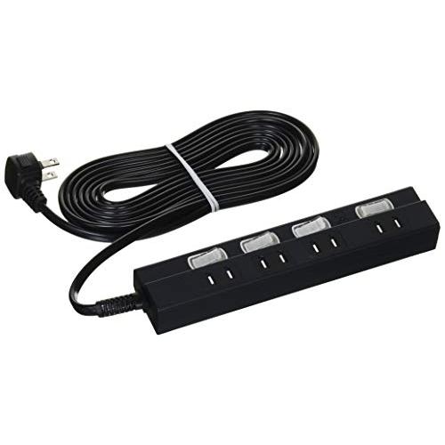 オーム(OHM) オーム電機 雷に強い節電タップ 4個口 3m 黒 品番00-6943 HS-TPK43PBT-K | 