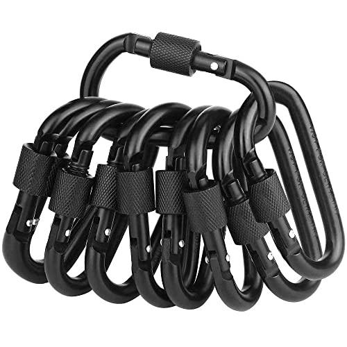 カラビナ 10個セット ボンプリ ジュラルミン製 旅行カラビナキーリング D型 ネジロック機能 脱落防止 | 