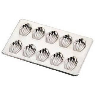 新考社 ブリキ マドレーヌ貝型 10ヶ取 No.119 スズメッキ鋼板 シリコン 日本 WMD35 | 