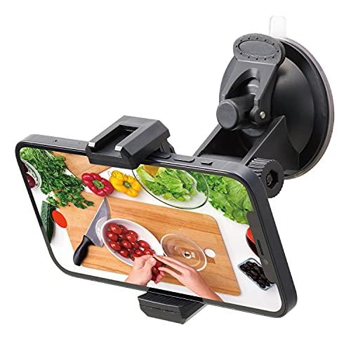 エレコム ホルダー 吸盤固定タイプ  iPhone/Android 用  アクセサリーシュー付 ブラック P-STSRSUBK | 