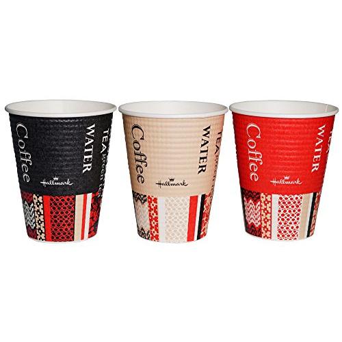 サンナップ(Sunnap) 業務用 断熱 紙コップ 260ml 50個入 エンボス カップ ホールマークカフェ 容量 目盛り 付き 3色(ガラ) | 