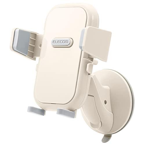 エレコム スマホスタンド キッチン向け 吸盤式 壁付 iPhone、Android対応 料理 アイボリー HA-STSC01IV | 