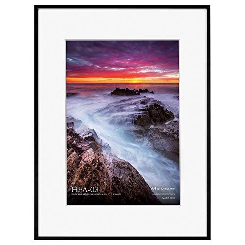 ハクバ HAKUBA 額縁 アルミ HFA-03 A4 ブラック(ホワイトマット) HFA-03BWM-A4 | 