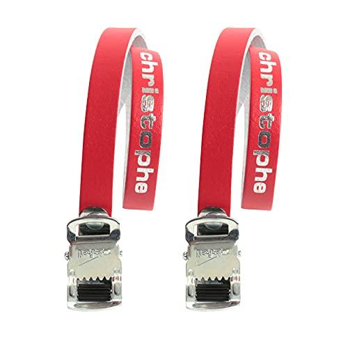 ゼファール(Zefal) ストラップ 革 クリストフ レザーストラップ Christophe Leather Toe-Straps レッド 68 | 