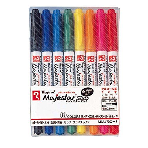 寺西化学 マジックインキ 油性ペン マジェスタースリム 8色 MMJ70C-8 | 