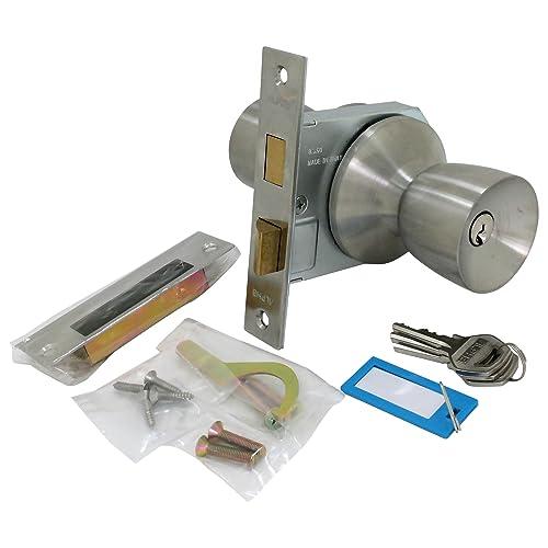 和気産業(Waki Sangyo) ALPHA(アルファ) 玄関錠 鍵3本付き 1セット入り WR-147 シルバー BS60 勝手口 ドアノブ | 