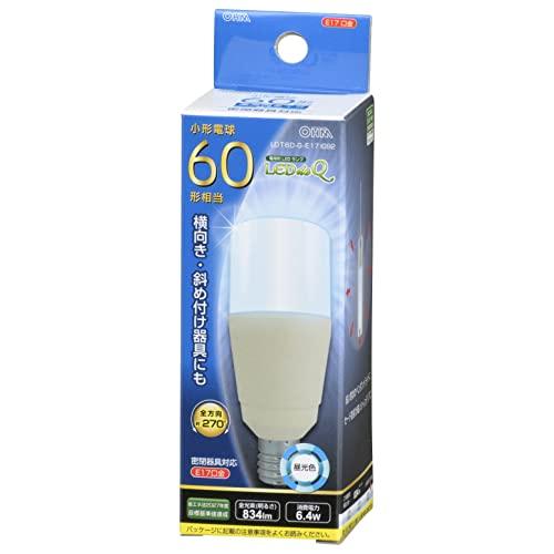 オーム電機 LED電球 T形(小形60形相当/834lm/昼光色/E17/全方向270°/密閉形器具対応/断熱材施工器具対応) LDT6D-G- | 