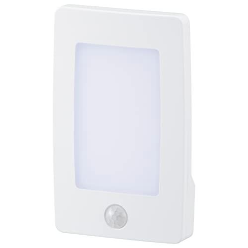 オーム(OHM) センサーライト LED 室内 フットライト 足元灯 コンセント AC LEDナイトライト 明暗・人感センサー 薄型 白色LED | 