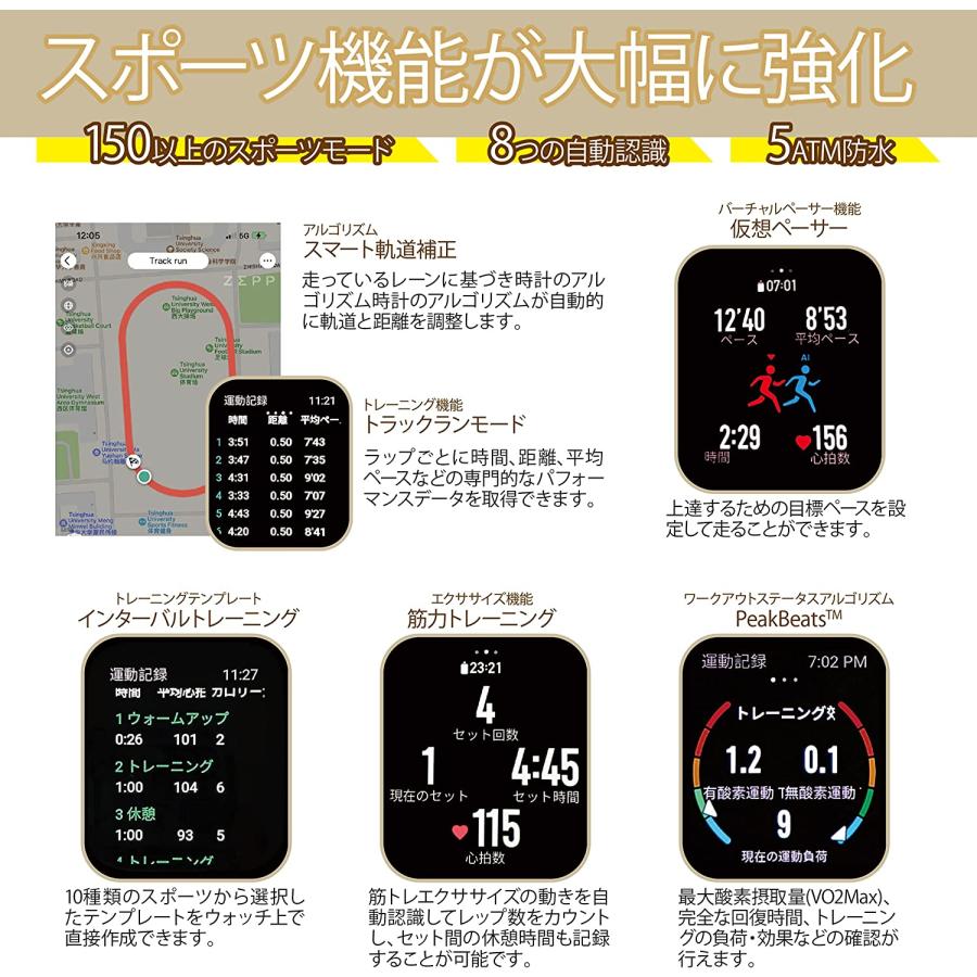 Amazfit GTS 4 スマートウォッチ 日本語対応 Alexa対応 デュアルバンド