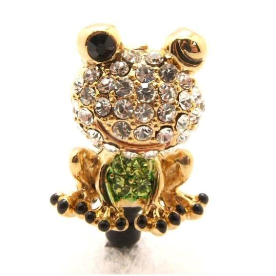 スマートフォンアクセサリー イヤホンジャック スマホピアス スワロースキー かえる iphone&スマホ ウィンクかえる　 | Apple | 01