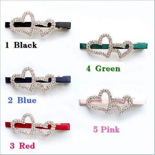 ヘアアクセサリー ヘアクリップ クリップ スワロスキー レディースガールズ ツインハートヘアクリップ　 | SWAROVSKI