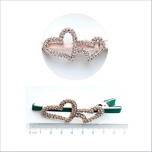 ヘアアクセサリー ヘアクリップ クリップ スワロスキー レディースガールズ ツインハートヘアクリップ　 | SWAROVSKI | 01