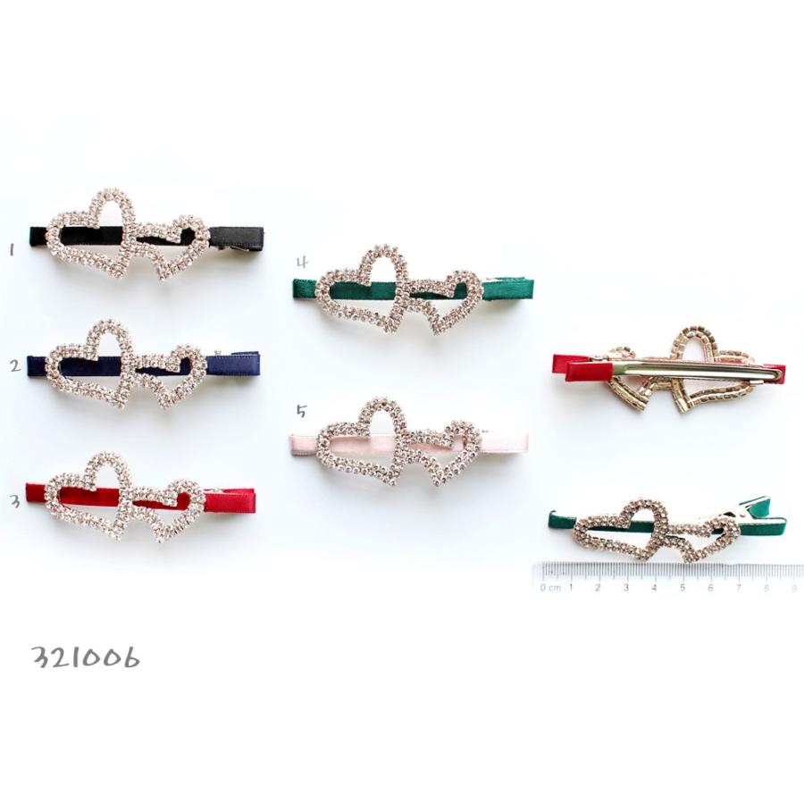 ヘアアクセサリー ヘアクリップ クリップ スワロスキー レディースガールズ ツインハートヘアクリップ　 | SWAROVSKI | 03
