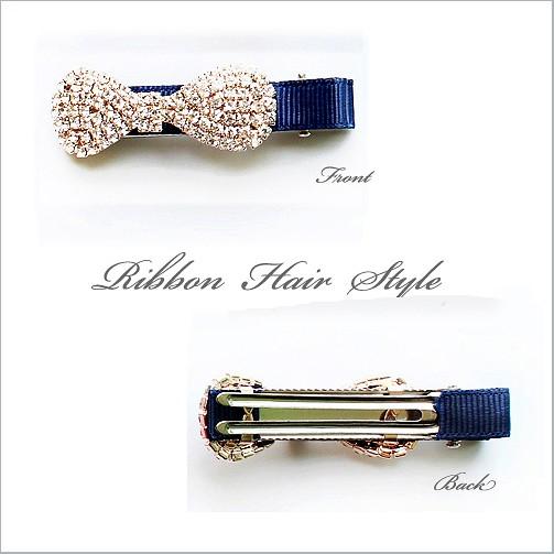 ポイント消化 500円 送料無ヘアアクセサリー ヘアクリップ スワロスキー くしばしクリップ ダッカールクリップ リボンヘアクリップ　 | SWAROVSKI | 02